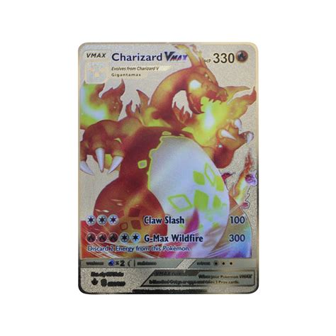 5 Cards Charizard Pikachu VMAX Metal Card - Collector's Rare Shiny ...