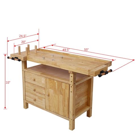 Tatayosi Wood Workbench - Wooden Workbench for Garage Workshop and Home ...