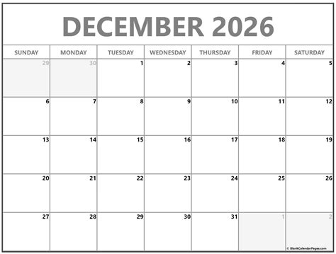 December 2026 calendar | free printable calendars