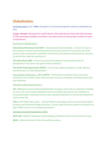 Globalization a Level Chart 的图像结果