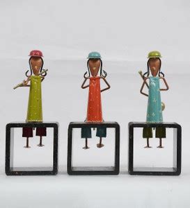 decocraft Wooden Lady Musician Decorative Showpiece Idol and Figurine ...