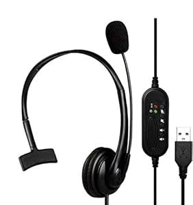 Amazon.in: Buy Single Ear Headset with Microphone, USB Headphones with ...