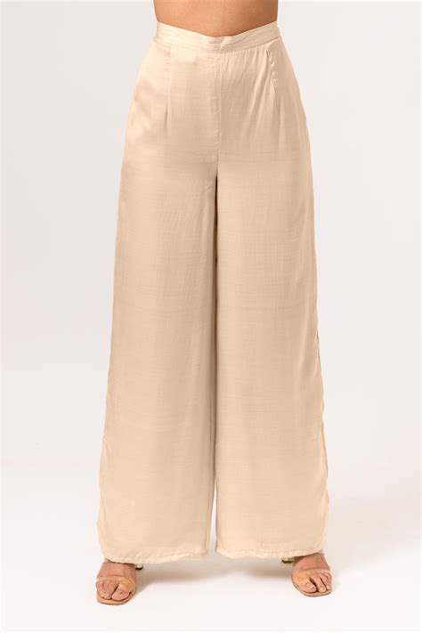 Buy Ecru Wide Legged Pants Online - Ciceroni