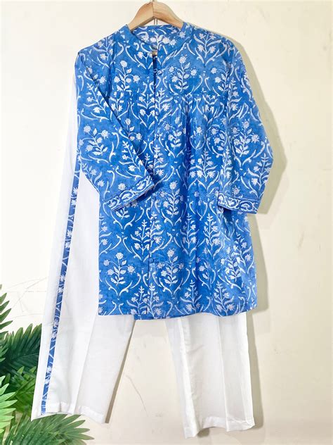 Cobalt blue white cotton sets – kaseeda