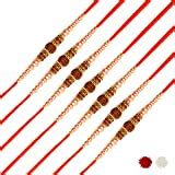 Sukkhi Astonish Gold Plated Kundan Rakhi for Brother with Roli Chawal ...