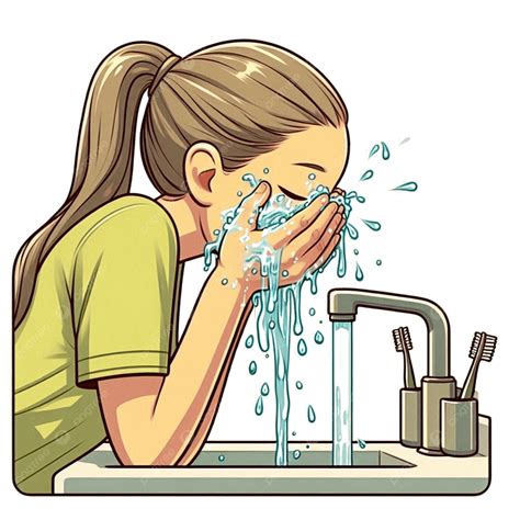 Girl Washing His Face Cartoon Illustrations, Cartoon Clipart, Face ...