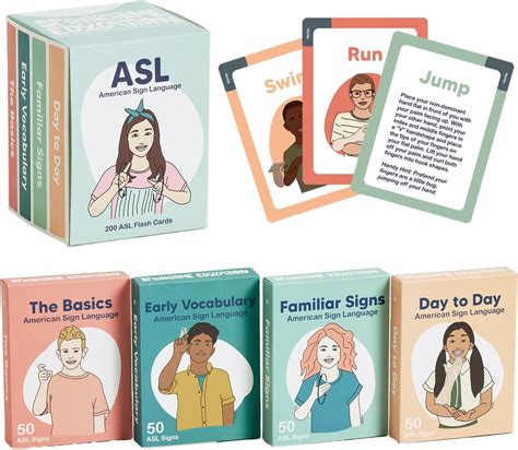 Amazon.com: ASL Flash Cards - 200 American Sign Language Flash Cards ...