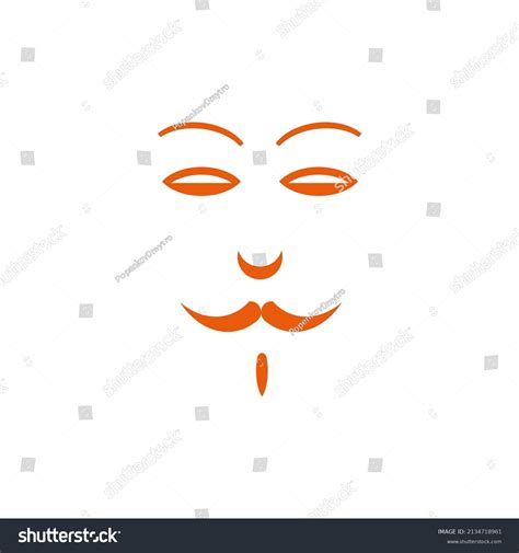 Face Drawing Mask Color Orange Hacker Stock Vector (Royalty Free) 2134718961 | Shutterstock