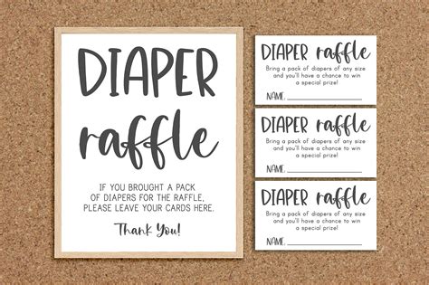 "This GOES WITH ANY THEME Diaper Raffle Sign and Cards is an exciting ...