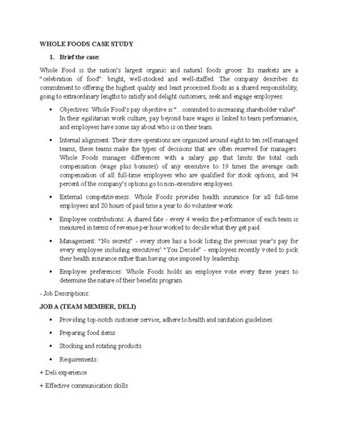 Whole Foods Compensation