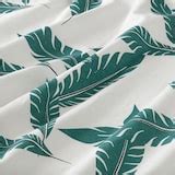 BUSKMÄTARE curtains, 1 pair, white/green leaf pattern/with tab top ...