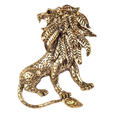 Buy Panjatan Men's Golden Roaring Lion Stud Pin Brooch at Amazon.in