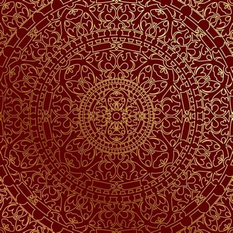 Golden Maroon Mandala Wallpaper Mural - Magicdecor®