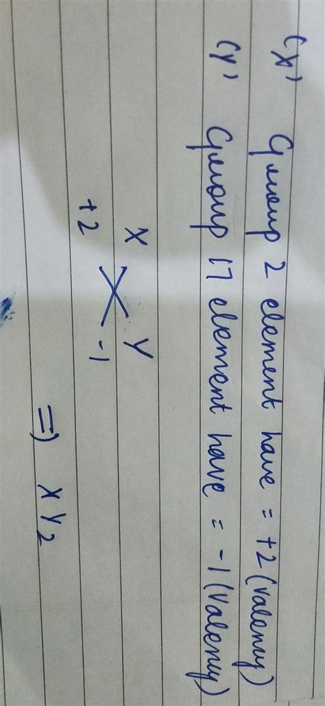 an element x from group 2 of the periodic table reacts with y from 17 ...