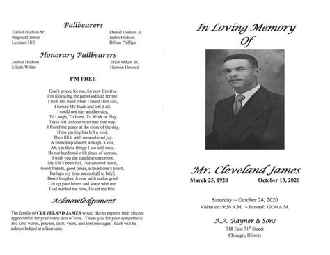 Cleveland James Obituary | AA Rayner and Sons Funeral Homes