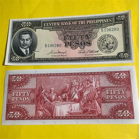 1949 PHILIPPINES FIFTY PESO ENGLISH SERIES P-138d GUARANTEED CRISP UNC ...