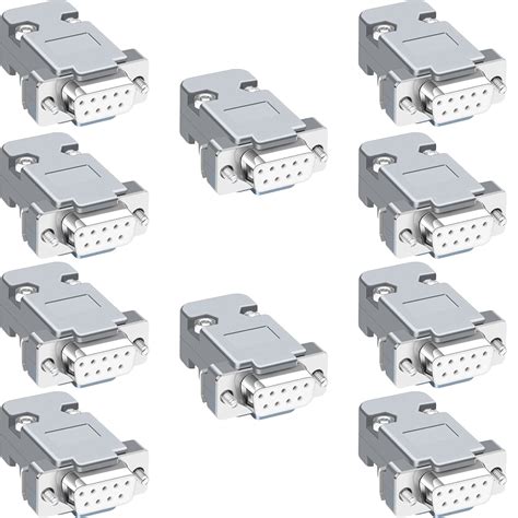 Buy 10PCS DB9 Female RS232 D-SUB Serial Solder Cup Connectors Kit, Gold ...