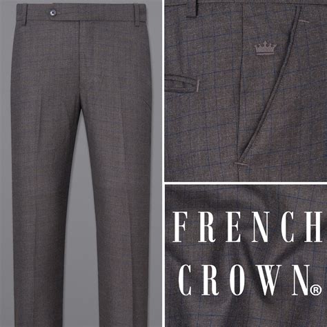Tundora Gray And Downriver blue Textured Regular Fit Terry-Rayon Pants ...
