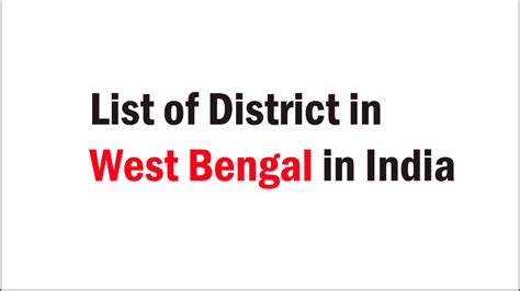 Complete List of Districts of West Bengal: Explore West Bengal 's ...