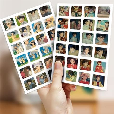 Studio Ghibli Anime Cute Small Round Corner Stickers Sheets (Set of 4 ...