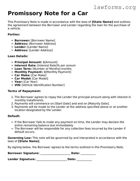 Image result for Car Promissory Note Form