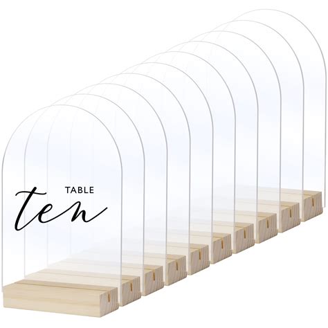 Buy JINMURY Clear Arch Acrylic Sign with Wood Stand-10 Pack 5x7 Inch ...