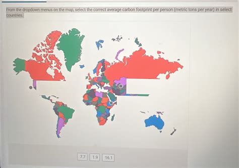 Solved: From the dropdown menus on the map, select the correct average ...