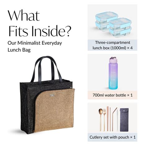 Minimalist Everyday Lunch Bag For Office - Premium Lunch Bag | Nestasia