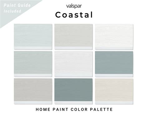 Coastal Valspar Paint Color Palette Whole House Paint Palette - Etsy