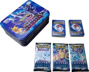 MOONZA Pokemon Trading Card Game 109 Cards In Metal Tin - Pokemon ...