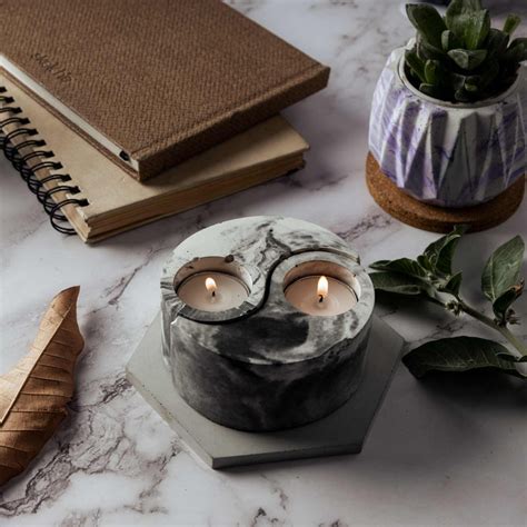 Yin Yang- Set of 2 Inspired tealight candle holder – Greyt