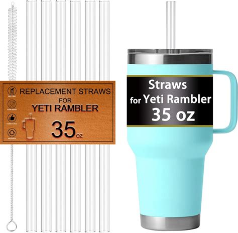 Amazon.com: Straws for Yeti Cup 35OZ, Replacement Straw for Yeti Rambler 35 OZ Tumbler ...