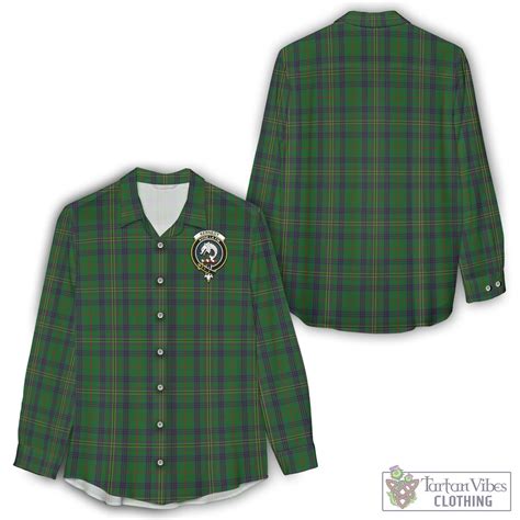 Kennedy Tartan Women's Casual Shirt with Family Crest