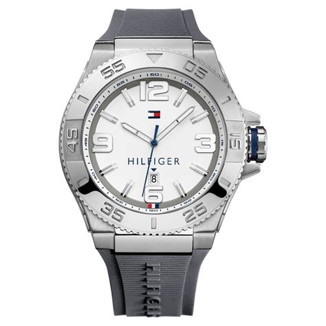 Buy Online Tommy Hilfiger Quartz Analog White Dial Silicone Strap Watch ...