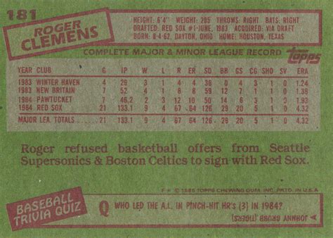 Baseball Card Back 的图像结果