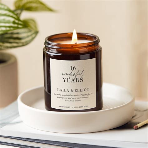 Kindred Fires | 16th Anniversary Gift Wax Anniversary Personalised