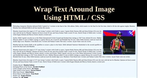 Image result for HTML Wrap Text around Embed Video