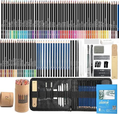 Corslet 110 Pc Sketching Kit for Artists | Drawing Pencils, A5 Sketch ...