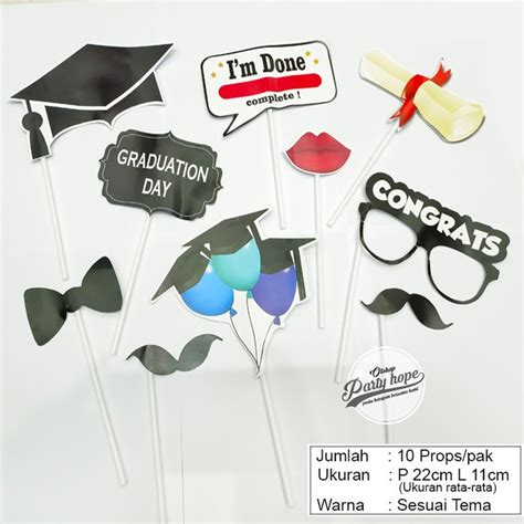 Jual fun props lulusan wisuda / foto booth sekolah / foto props ...