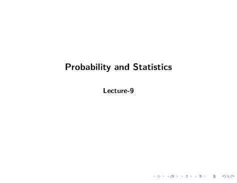 Probability and Statistics: Discrete Random Variables (Lectures 9-11 ...