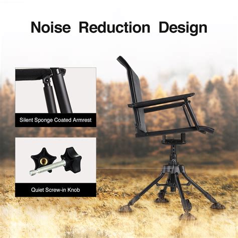 Buy TIDEWE Hunting Chair With Seat Cover, 360 Degree Silent Swivel ...