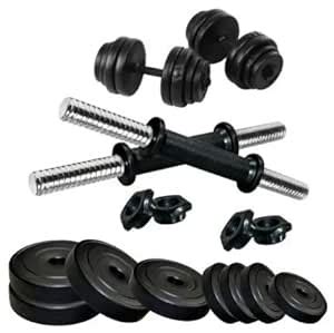 Buy Musclen 22 KG PVC Adjustable Dumbbell Set, Black, 3 kilograms ...