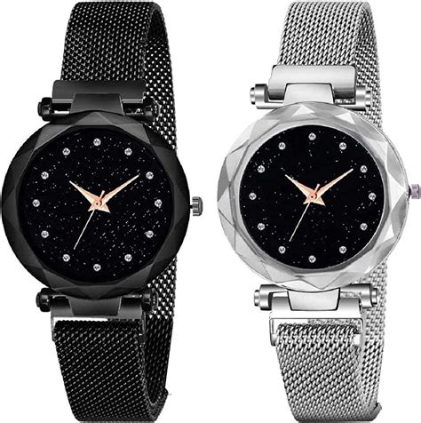 Acnos® Premium Black and Silver Color 12 Point with Trending Magnetic ...