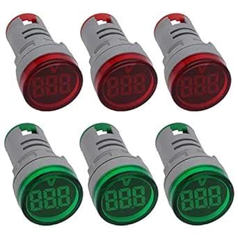 Shopcorp Round LED Voltage Meter Indicator – AC50-500V, 22 mm Digital ...