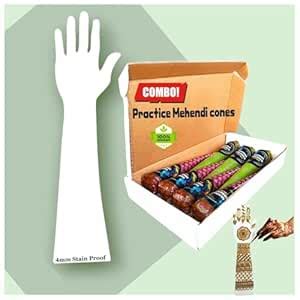 Buy Saairaa Organics Mehendi Practice Hand 4mm Thickness Acrylic Stain ...