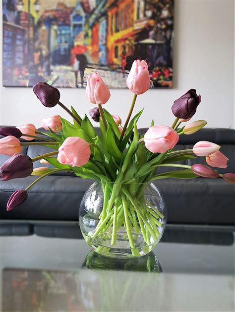 Faux tulip flower arrangement real touch tulips etsy – Artofit