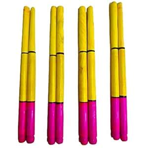 Buy DMS RETAIL Wooden Dandiya Sticks for Navratri Garba Dance ...