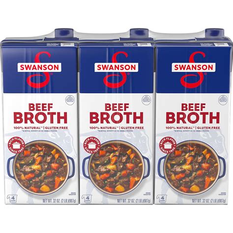 Amazon.com : Swanson 100% Natural Beef Broth, 32 oz Carton (Pack of 3 ...
