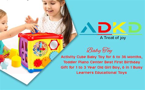 ADKD 6 in 1 Activity Cube Baby Toy for 6 to 36 Months, Toddler Piano ...