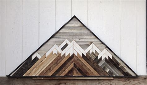 Reclaimed Wood Wall Art Triangle Mountains